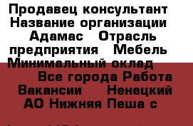 Продавец-консультант › Название организации ­ Адамас › Отрасль предприятия ­ Мебель › Минимальный оклад ­ 26 000 - Все города Работа » Вакансии   . Ненецкий АО,Нижняя Пеша с.